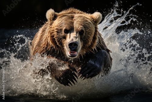 bear runs on water
