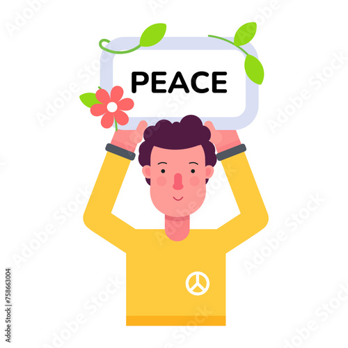 Modern flat icon depicting peacefulness 
