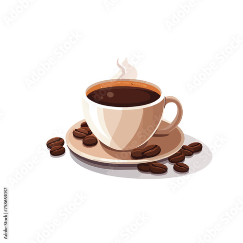 Coffee isolated on white background flat vector 