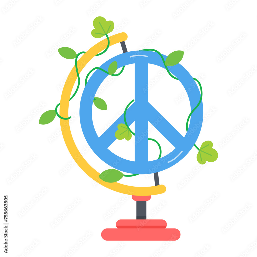 Premium flat icon depicting world peace Premium flat icon depicting world peace