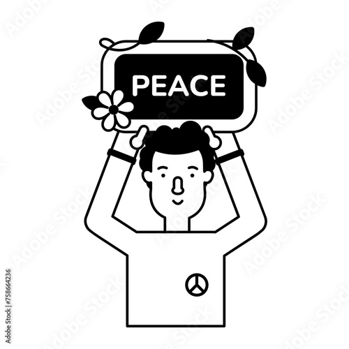 Modern glyph icon depicting peacefulness 