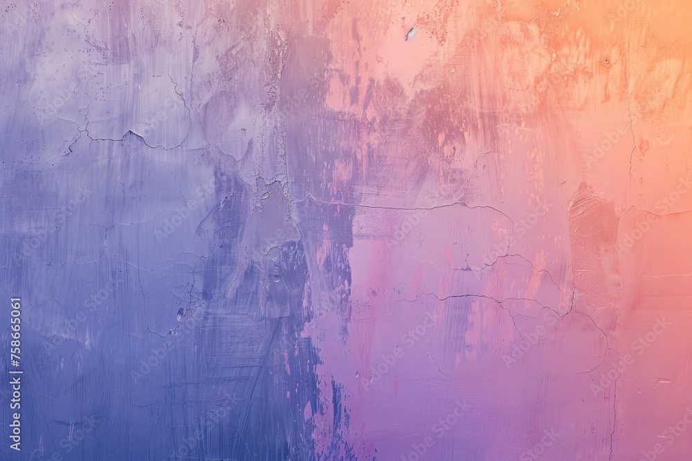 Obraz premium Abstract vibrant pastel pink peach fuzz and very peri pantone purple gradient background. Texture flowing from pastel pink to purple, evoking a sense of calmness and serenity in the viewer's mind