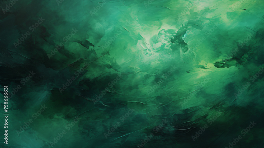 Dark green abstract painting background 