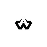 A W / W A initial icon logo design