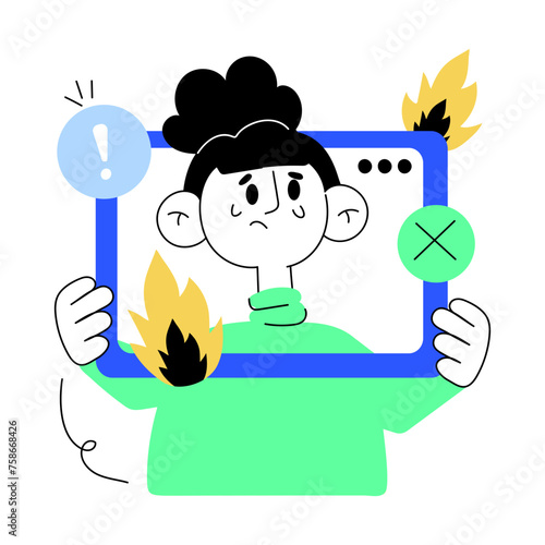 A doodle mini illustration of web destroy 