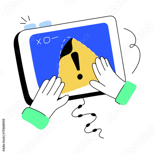 Check doodle mini illustration of fixing mistake 