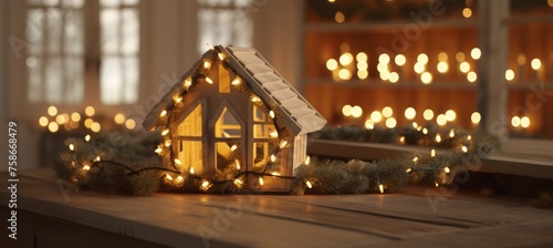 cozy toy house with garland