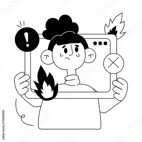 A doodle mini illustration of web destroy 