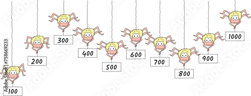 Floating counting activity in mathematics.
