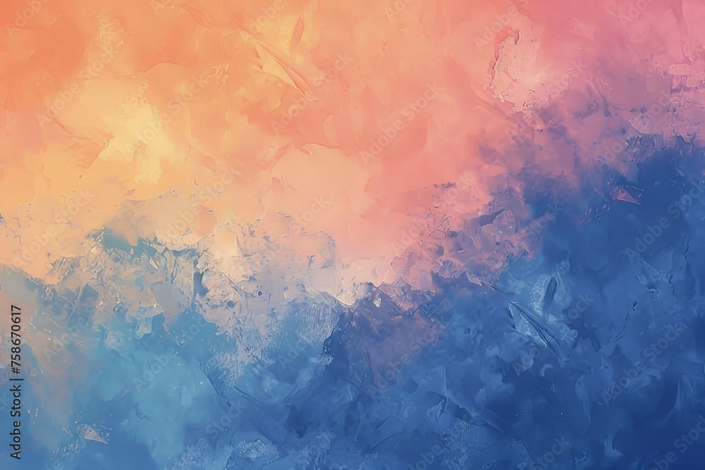 Obraz premium Abstract vibrant pastel pink peach fuzz and very peri pantone purple gradient background. Texture flowing from pastel pink to purple, evoking a sense of calmness and serenity in the viewer's mind