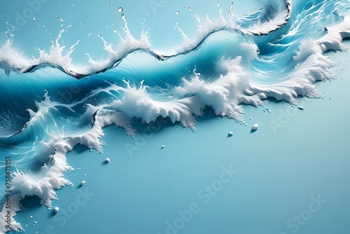 Abstract water background on blue background.