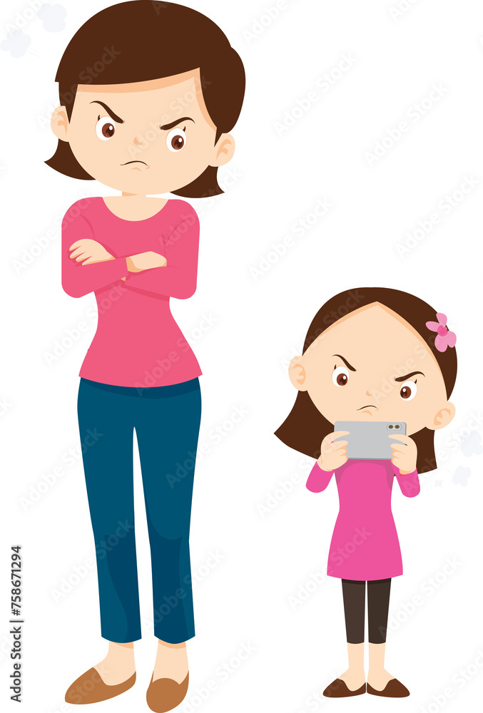 parent angry scold kid mobile phone addicted parent angry scold kid mobile phone addicted