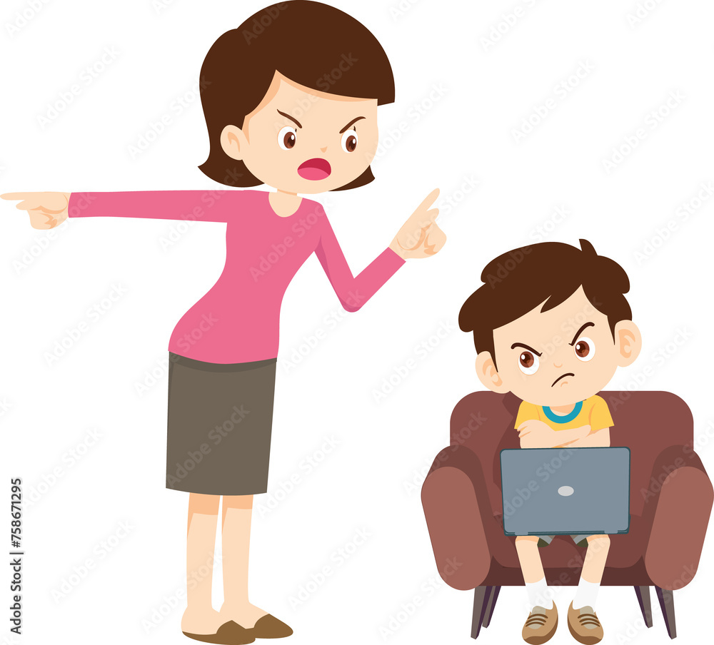 parent angry scold kid mobile phone addicted parent angry scold kid mobile phone addicted