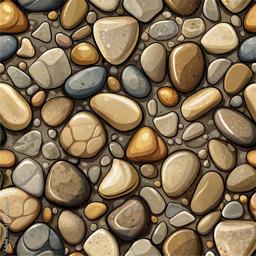 Sea stones Seamless Texture, Pattern. Capture the essence of the shore with our seamless sea stone texture. Perfect for natural-themed designs.