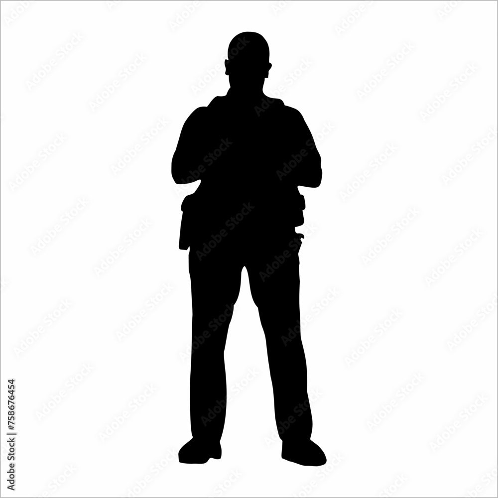 Silhouette of a policeman