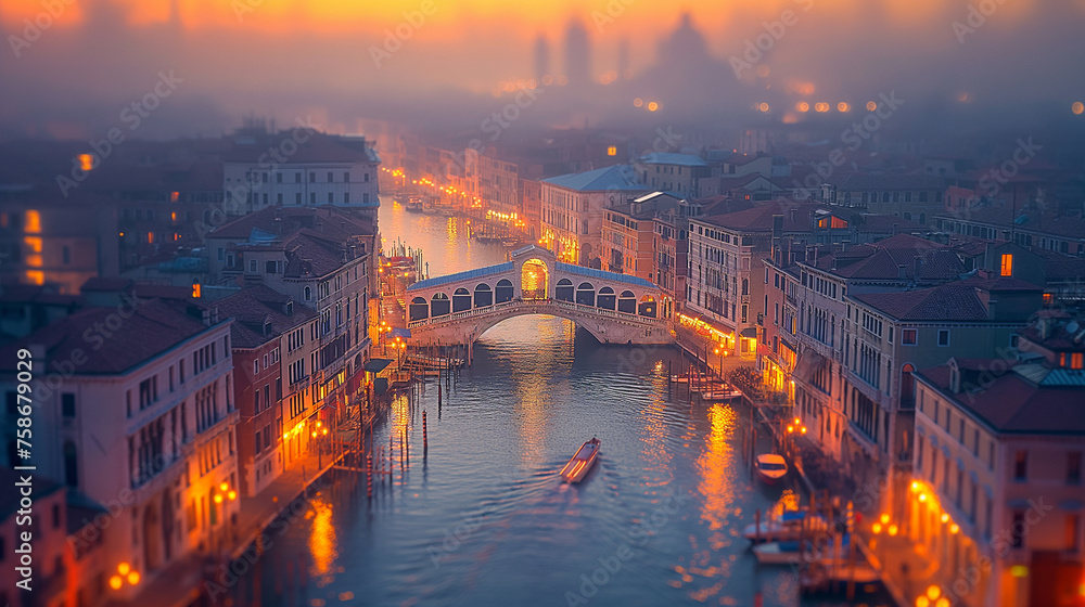 Wonders of Venice on a colorful day. - obrazy, fototapety, plakaty 