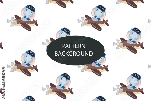 elephants kid pattern background. can used pattern, templates, card, postcard, collection fabric or textile