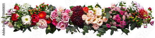 Romantic spring flowers isolated on transparent background