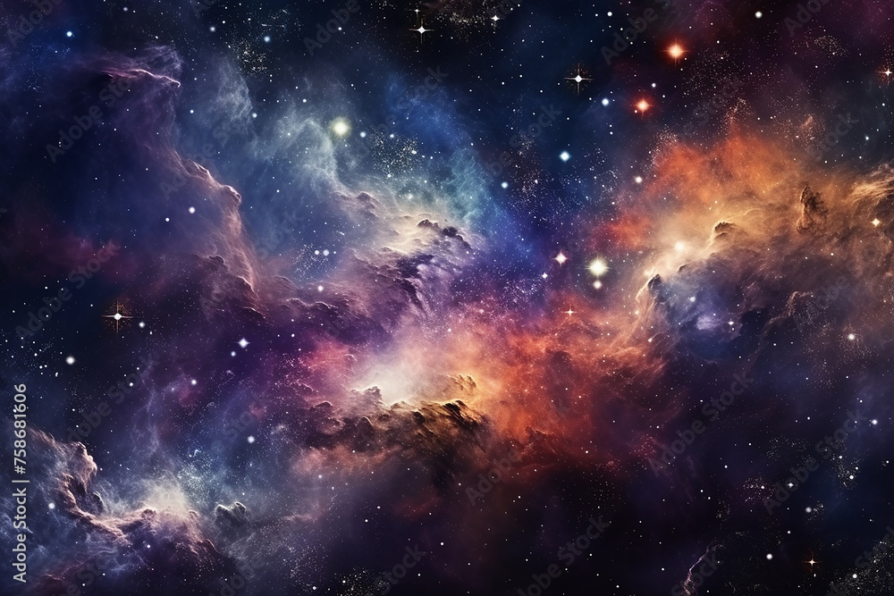 space stars and galaxies background digital illus