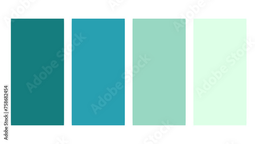 Blue cyan color palette. Set of bright color palette combination in rgb hex. Color palette for ui ux design. Abstract vector illustration for your graphic design, banner, poster or landing page
