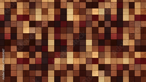 An intricate pixel art scene depicts a seamless wood pattern that blends different tones and textures to produce an authentic and aesthetically pleasing effect  showcasing the detailed nuances.