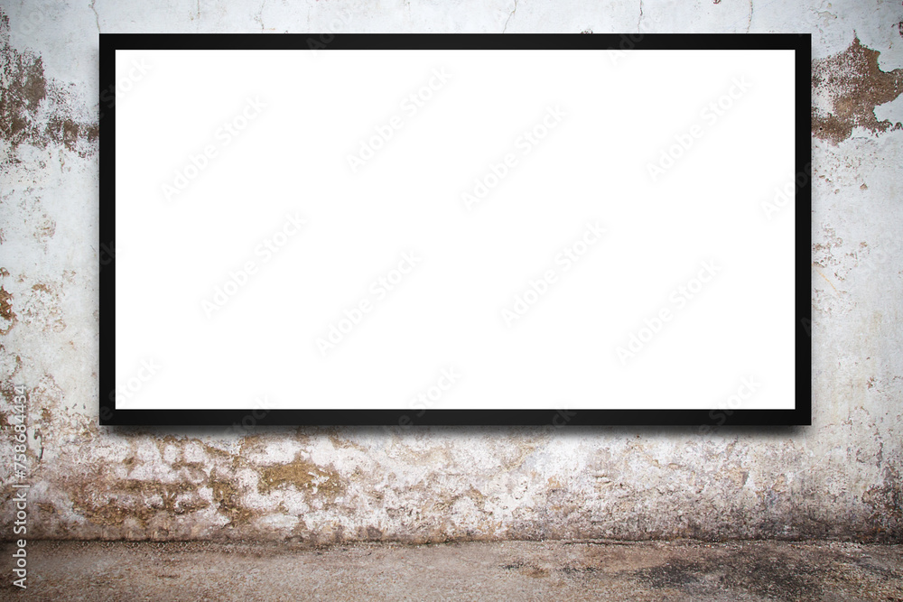 Blank advertising billboard or wide screen television with blurred background Blank advertising billboard or wide screen television with blurred background