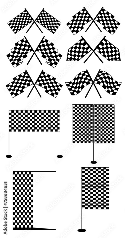 Auto Racking Flags Collage Vector, black, and ,white, checkered, auto, racing, flags, and ...
