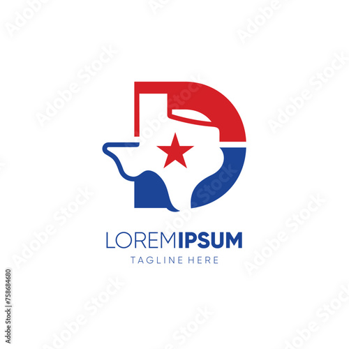 Free Download Letter D Texas Map Logo Design Symbol Vector Icon Graphic Emblem Illustration - GFXLoad