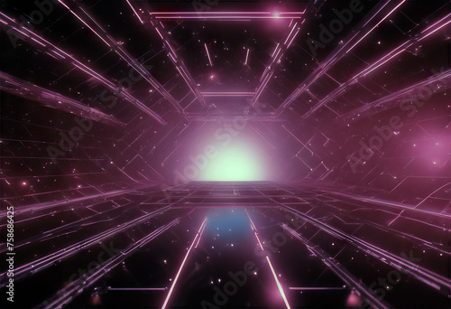 Synthwave net and stars Retro Background 3d render stock videoBackgrounds 1980-1989 Vaporwave Retro Style Neon Lighting © wafi