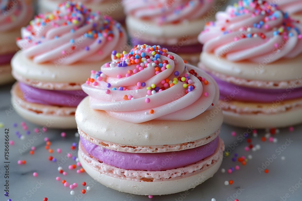 Elegantly arranged color macarons on a plate. Almond-Flavored perfect Color Dessert. Elegantly arranged color macarons on a plate. Almond-Flavored perfect Color Dessert.
