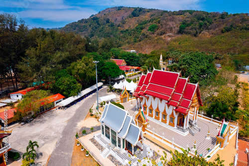 Buddhist Nai Harn temple Wat on Phuket island, Thailand. Landmark for tourism, buddhism religious tourist attraction. photo