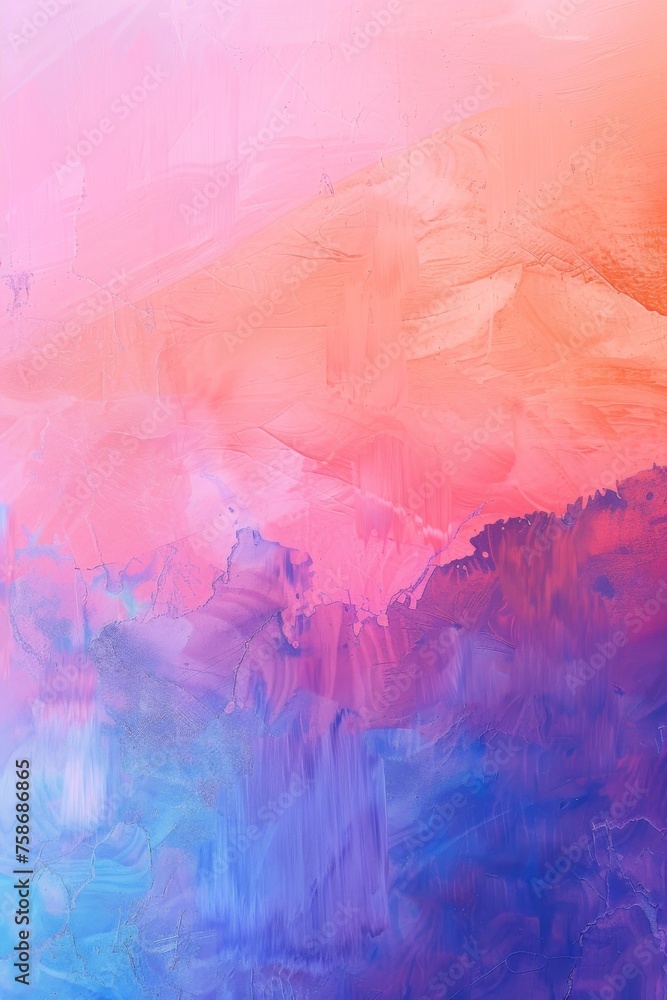 Fototapeta premium Abstract vibrant pastel pink peach fuzz and very peri pantone purple gradient background. Texture flowing from pastel pink to purple, evoking a sense of calmness and serenity in the viewer's mind