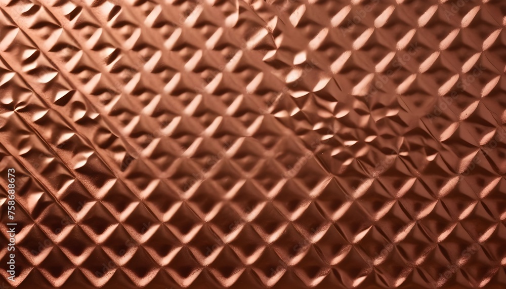 Naklejka premium Diamond pattern copper slab texture sample, squared, ruined