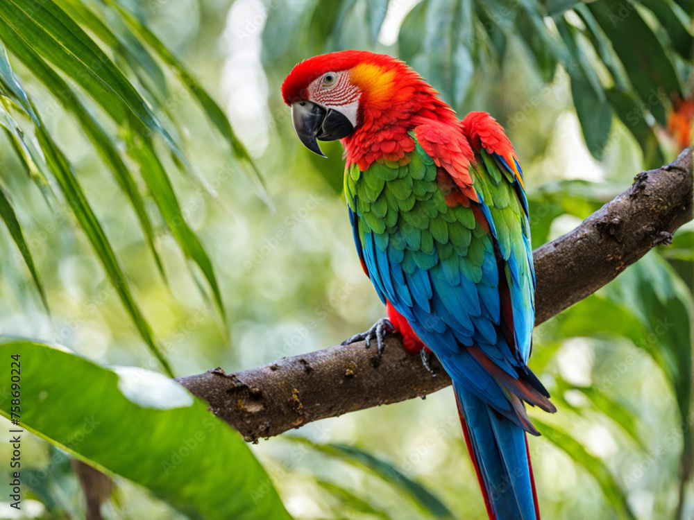 Parrot on a branch. Parrot on a branch.