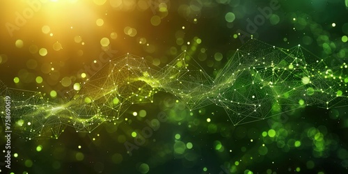 Graph network machine learning minimalistic green background design