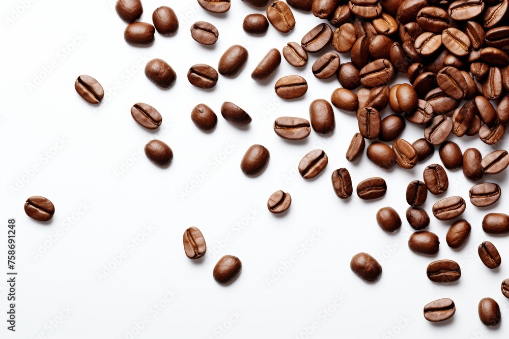 Obraz premium coffee beans, on a white background,