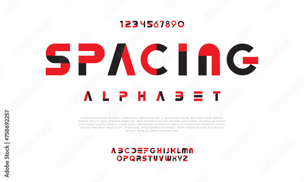 Spacing creative geometric modern urban alphabet font. Digital abstract futuristic, fashion, sport, minimal technology typography. Simple numeric vector illustration Spacing creative geometric modern urban alphabet font. Digital abstract futuristic, fashion, sport, minimal technology typography. Simple numeric vector illustration