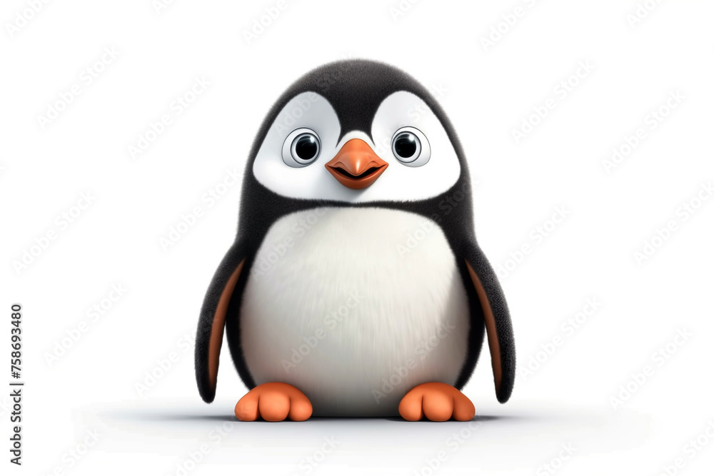 Fototapeta premium Ilustration of cute penguin isolated on white background