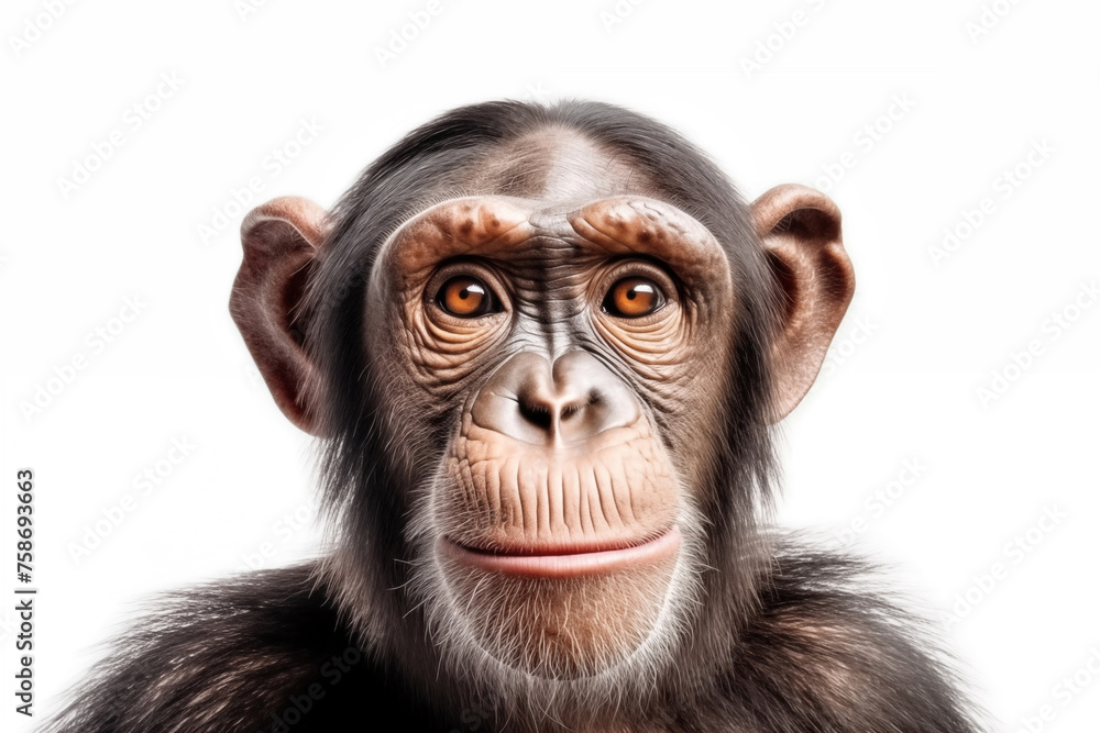 Young Chimpanzee isolated on white background Young Chimpanzee isolated on white background