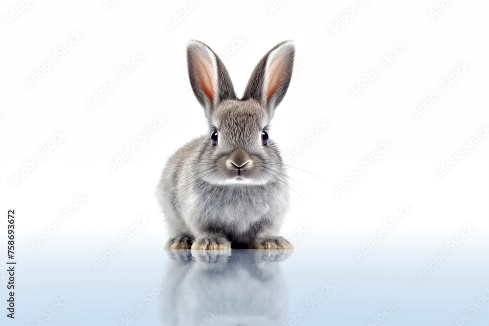 Obraz premium Adorable rabbit isolated on a white background