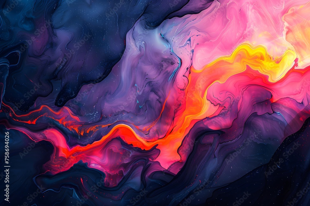 abstract red and blue liquid flames  background