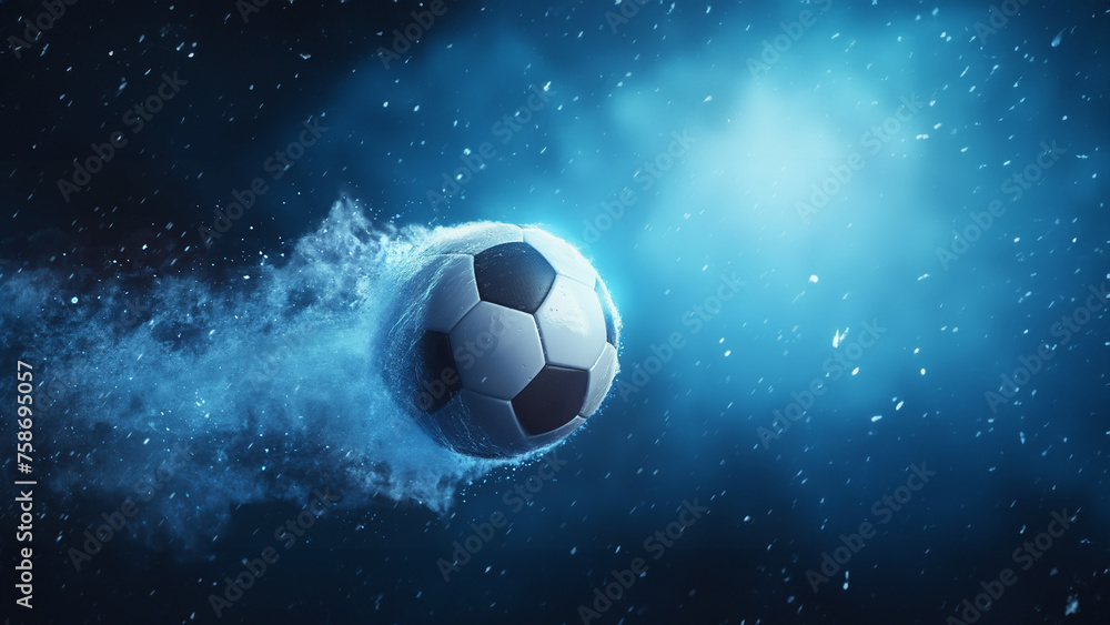 Fußball im grandiosen Hintergrunddesign in Szene gesetzt, ai generativ