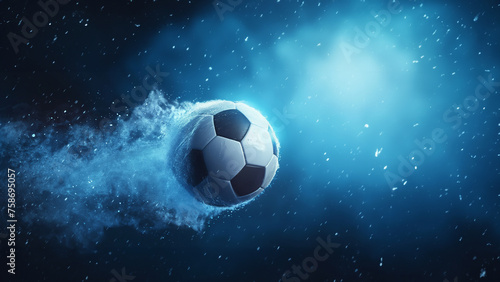 Fußball im grandiosen Hintergrunddesign in Szene gesetzt, ai generativ