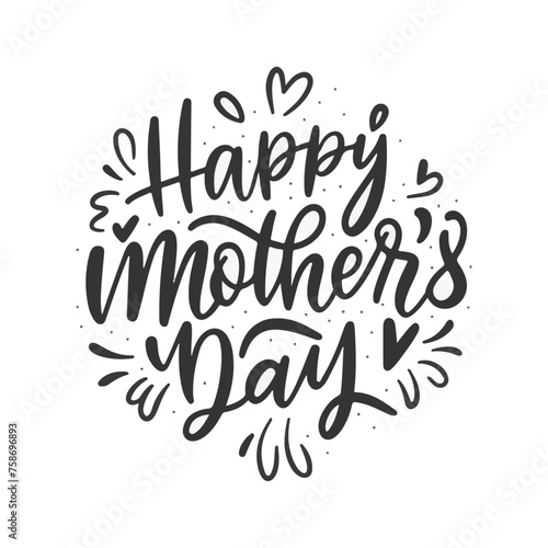 Happy-Mothers-day-t shirt-Hand_drawn_black_lines_text_lettering_element