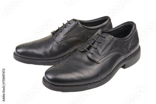 Obraz na płótnie Pair of black male classic shoes w salonie