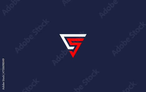 letter cs with triangle logo icon design vector design template inspiration