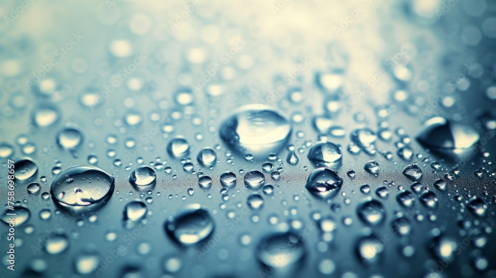Raindrops background, featuring a close-up view of glistening water droplets on a surface. Raindrops background, featuring a close-up view of glistening water droplets on a surface.