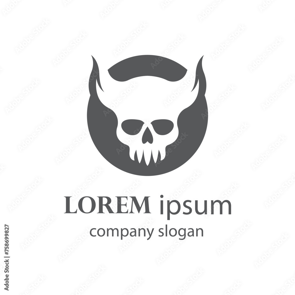 spooky human head skull logo design spooky human head skull logo design