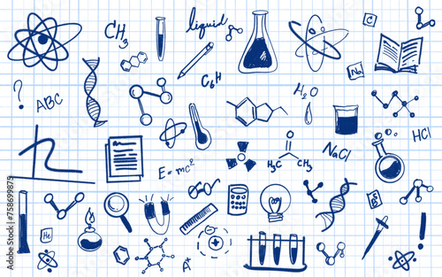 Decorative background about chemistry and experiment