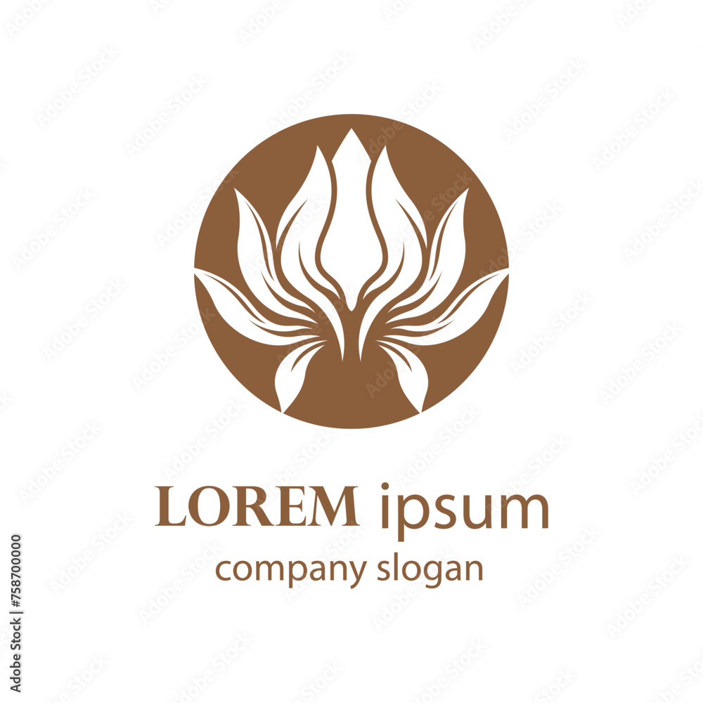 Fototapeta premium Elegant and beautiful blooming flower logo illustration